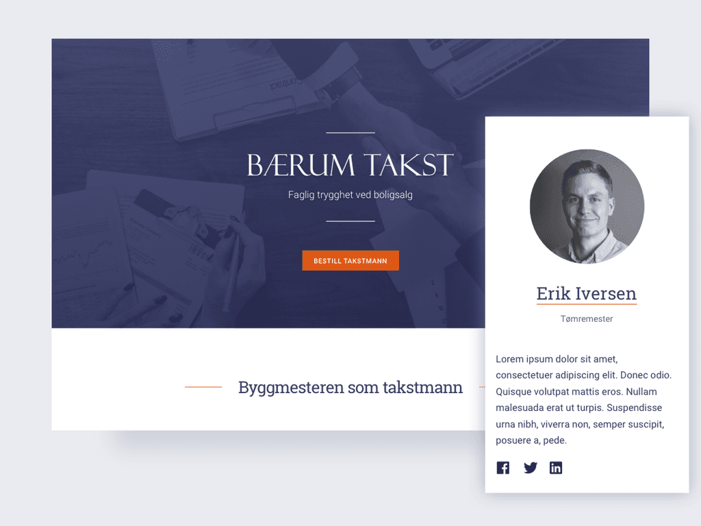 Illustrasjon, nettside bærum-takst.no