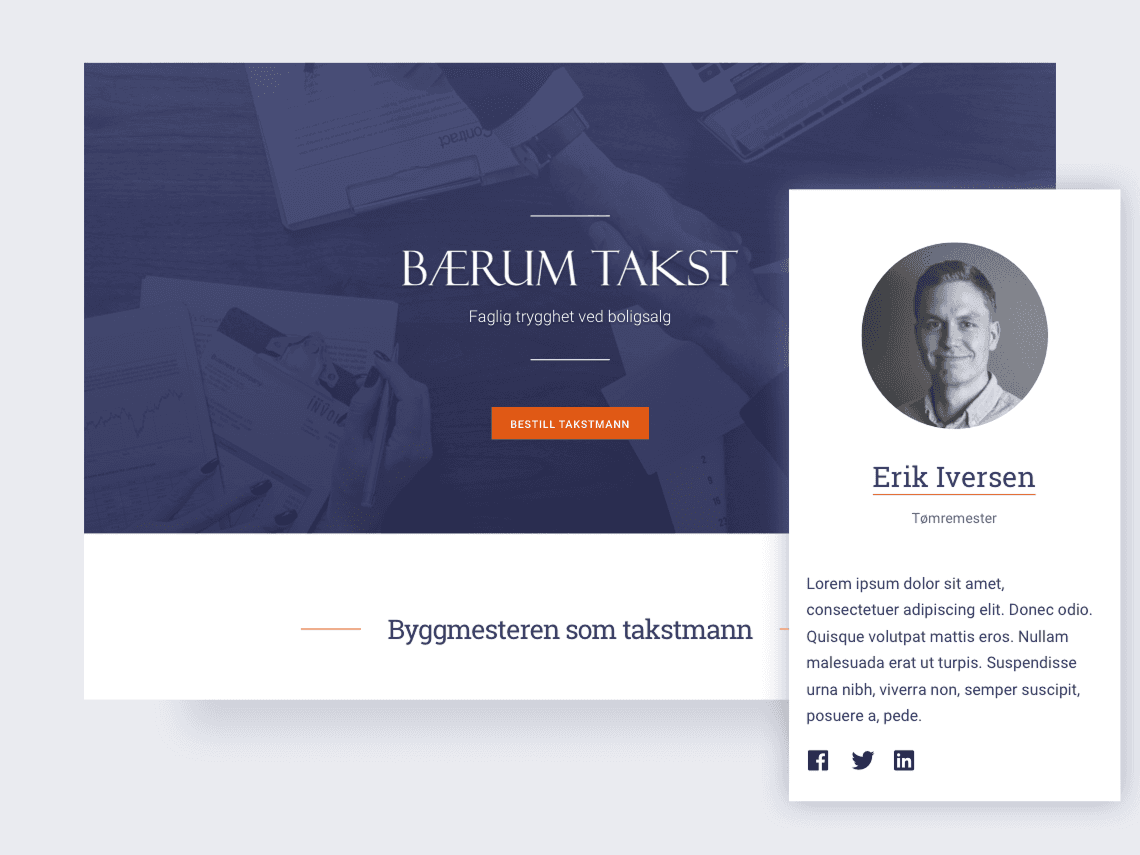 Illustrasjon, nettside bærum-takst.no