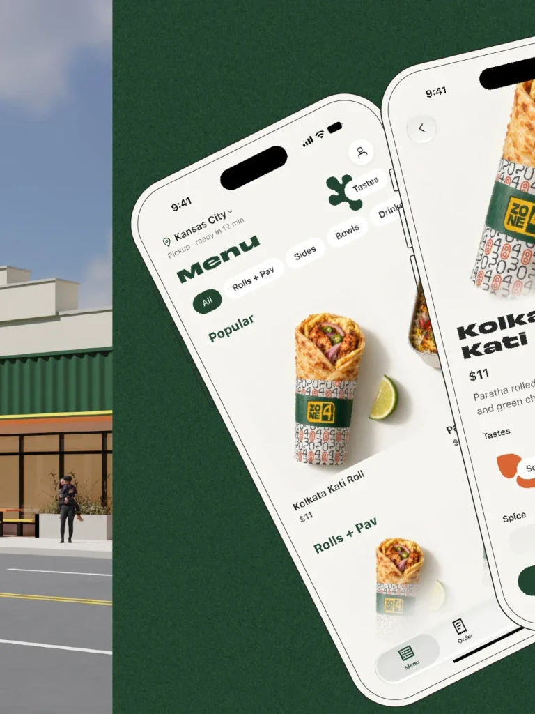 The Zone Four app: menu