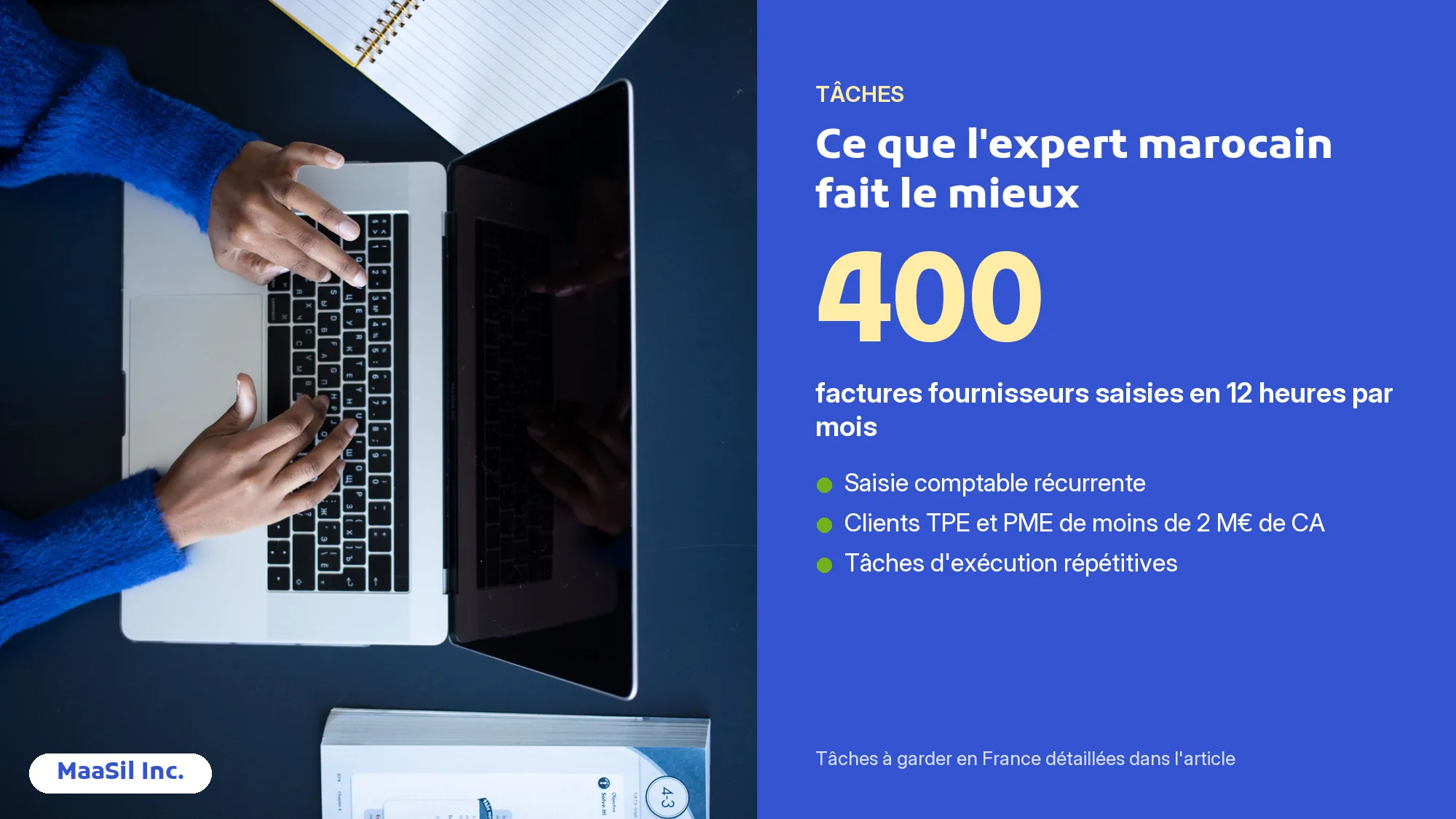 Infographie : un expert-comptable à Marrakech saisit 400 factures fournisseurs en 12 heures