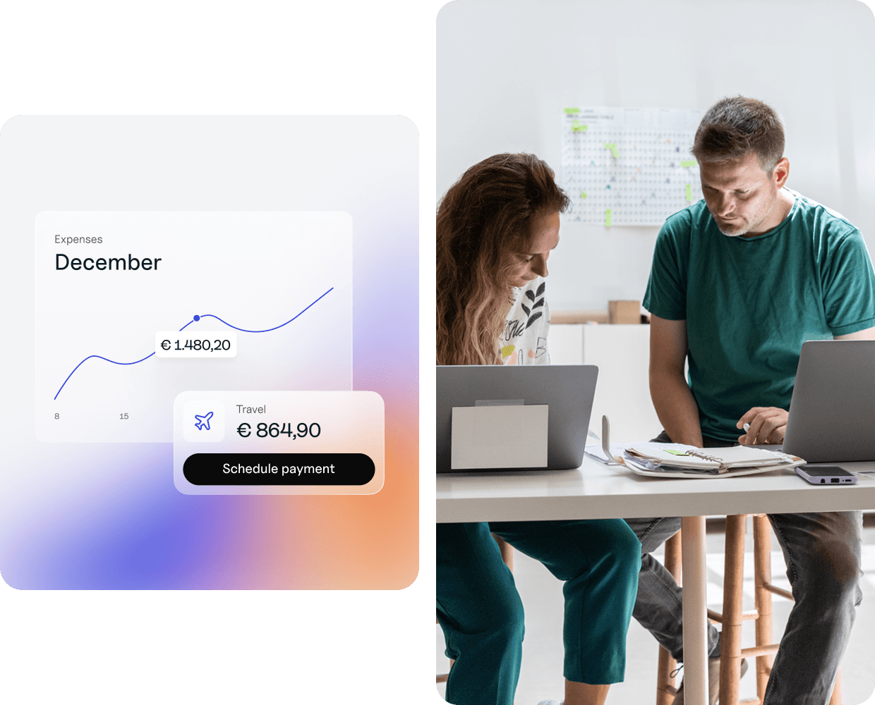 Coworkers discussing a project