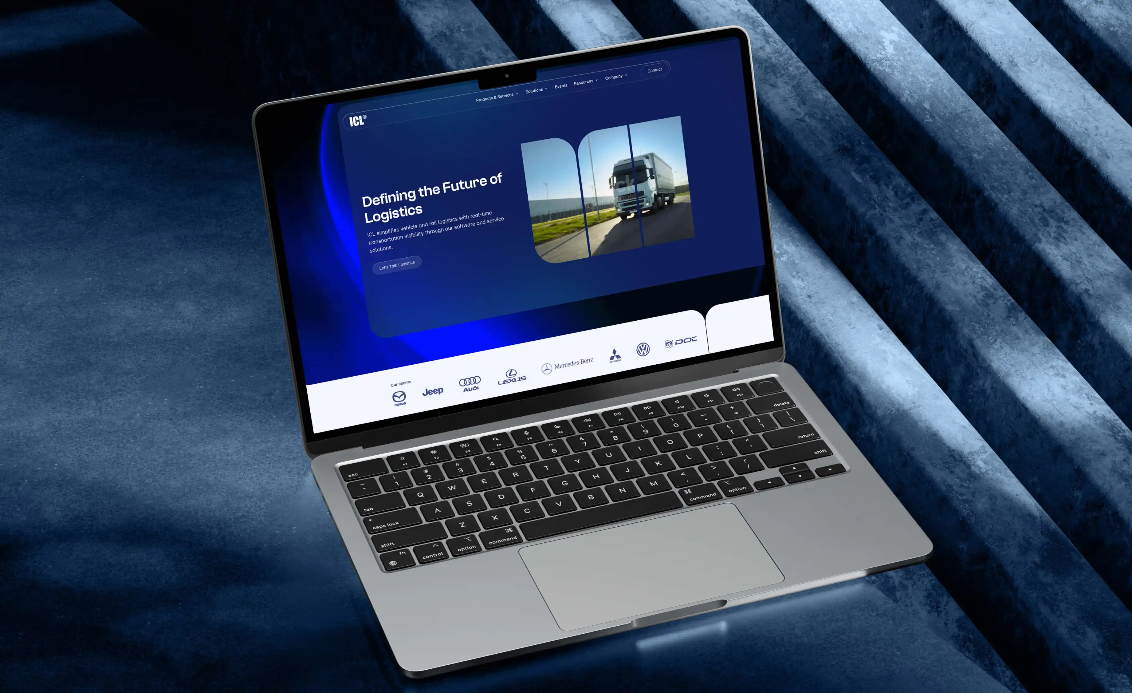 ICL Systems website homepage redesign for vehicle and rail logistics
