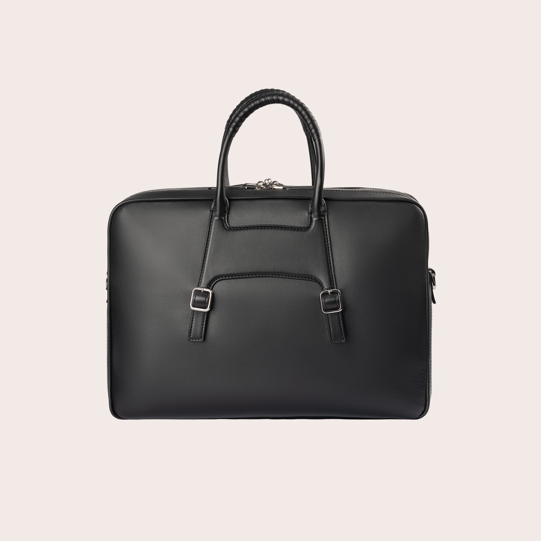 Black embossed leather briefcase - Mandelli UK