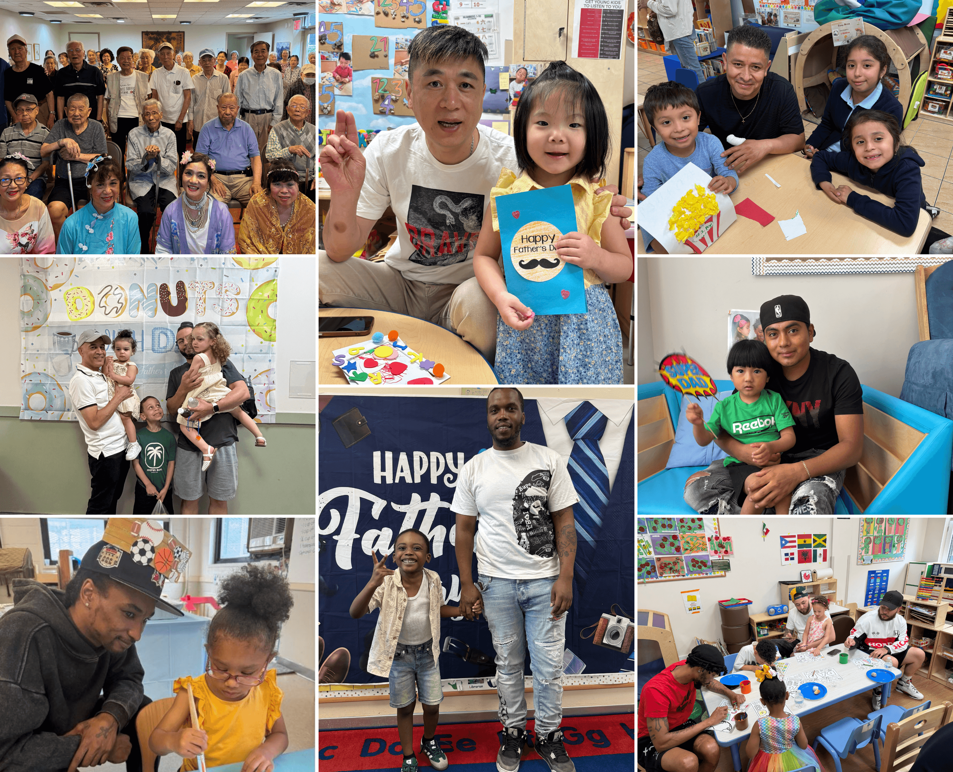 Collage of Father's Day celebrations. 