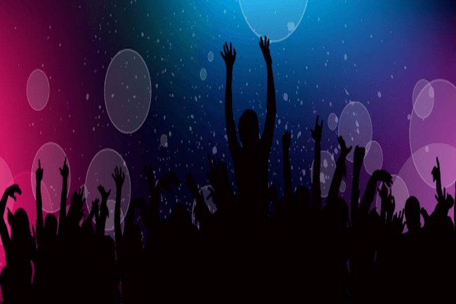 illustration of kids in a dance party jumping