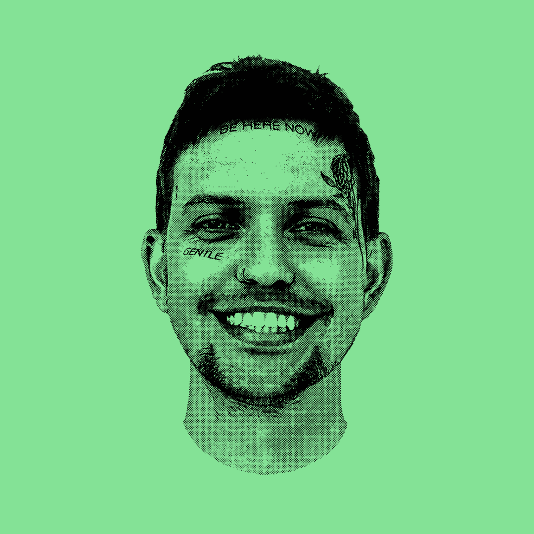 Close up of a man holding design papers