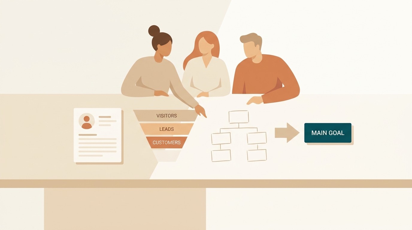 Website Briefing mit Zieldefinition, Zielgruppe und Seitenstruktur eines Webprojekts
