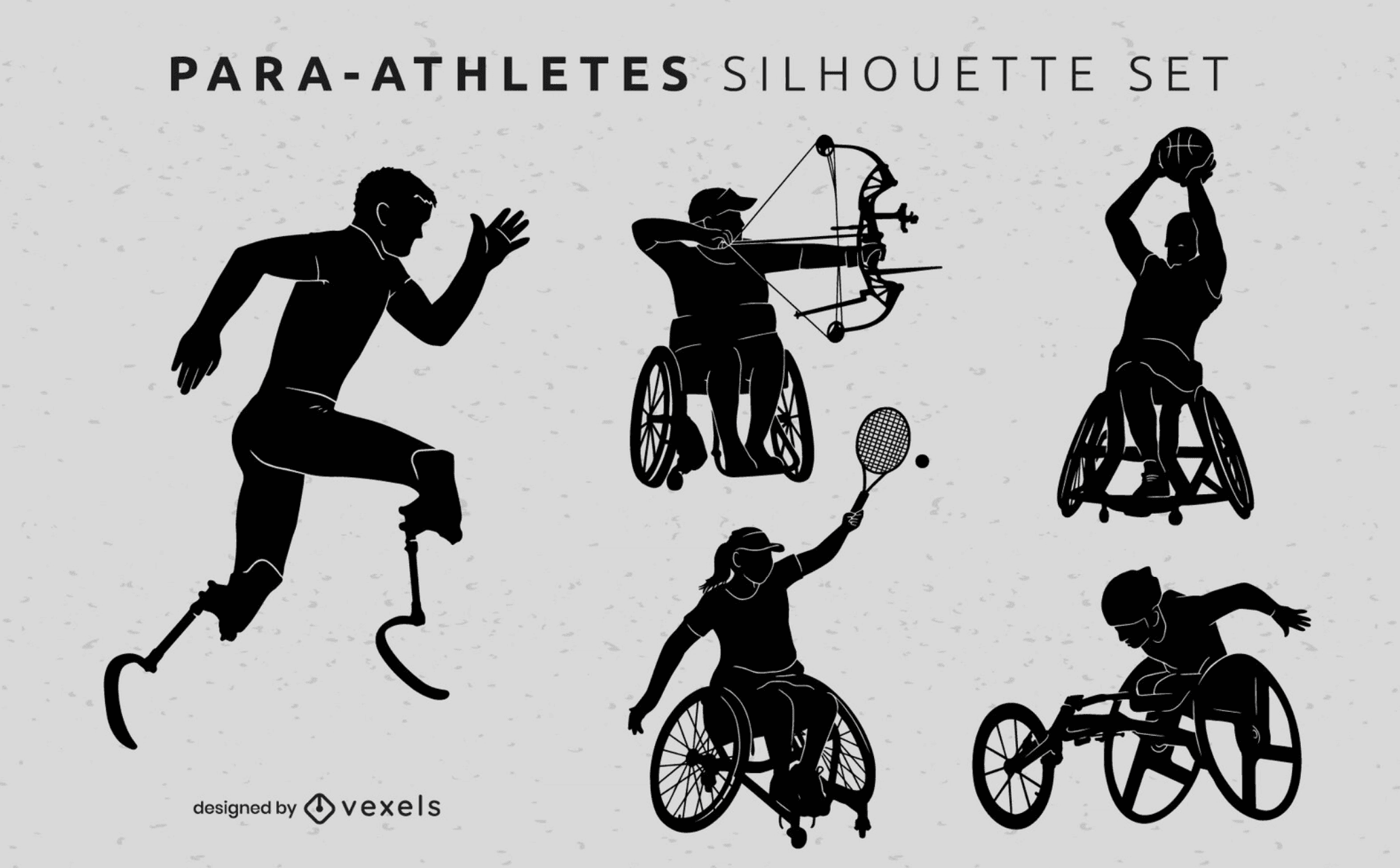 para-athletes silhouette