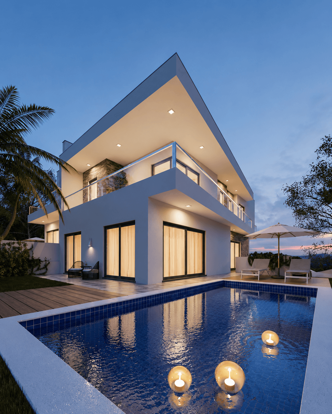 Villa contemporaine cote piscine