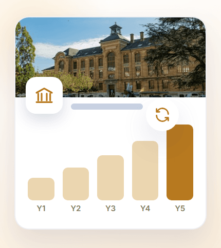 A university campus card with value growing year after year