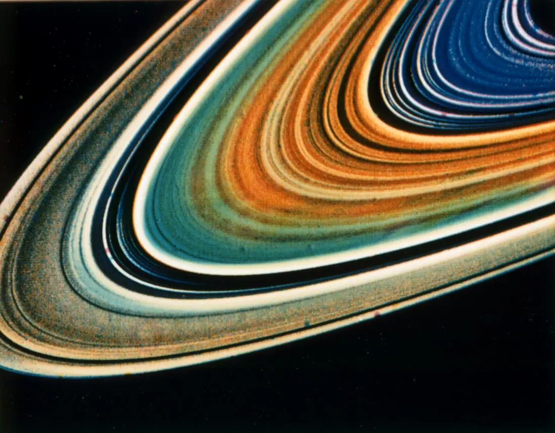 Les anneaux de Saturne, pris par Voyager 1