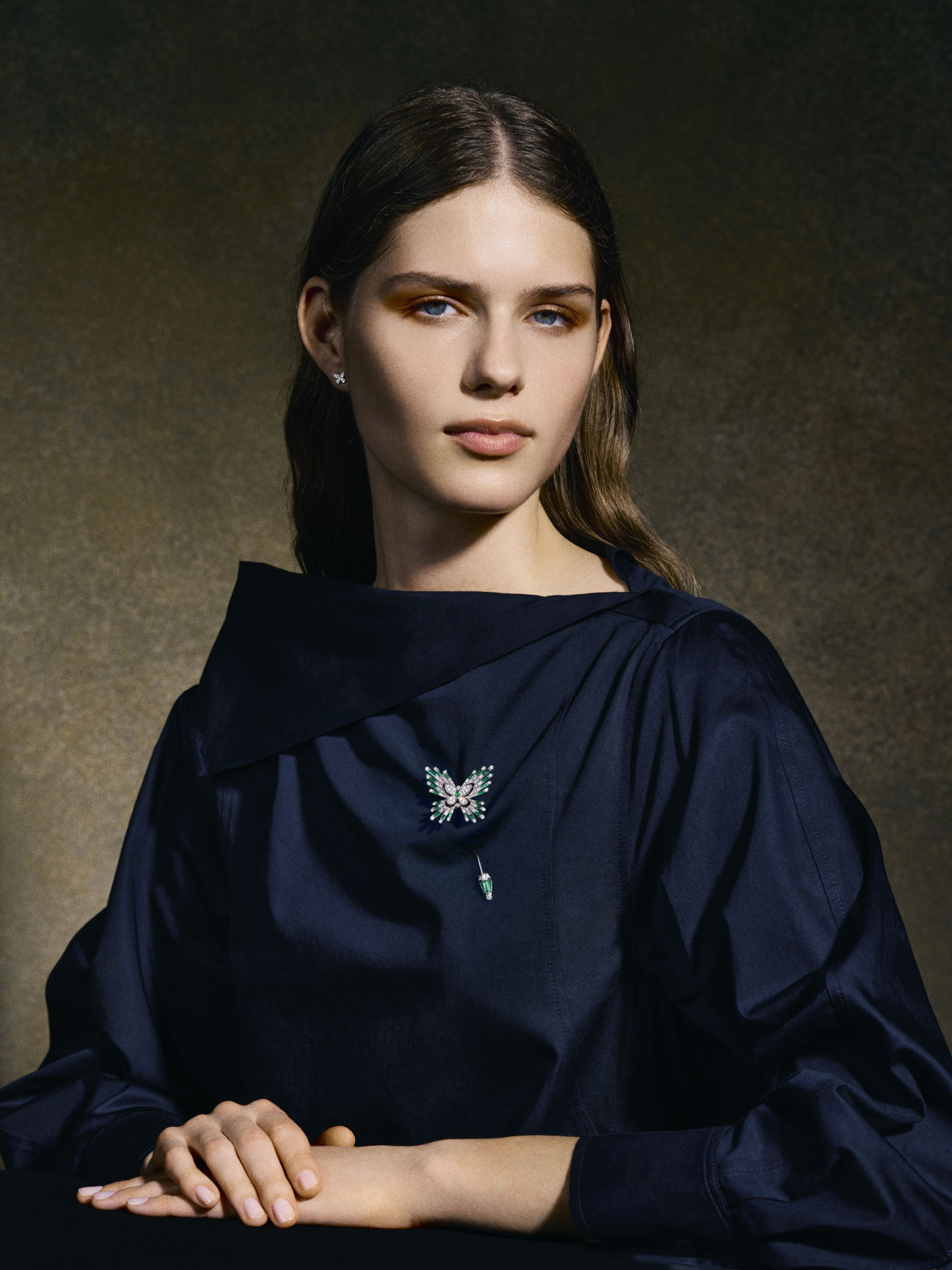 KINN Productions, London — post-production for Graff Diamonds' High Jewellery Brooches campaign. Luxury jewellery retouching, beauty retouching and colour grading.
