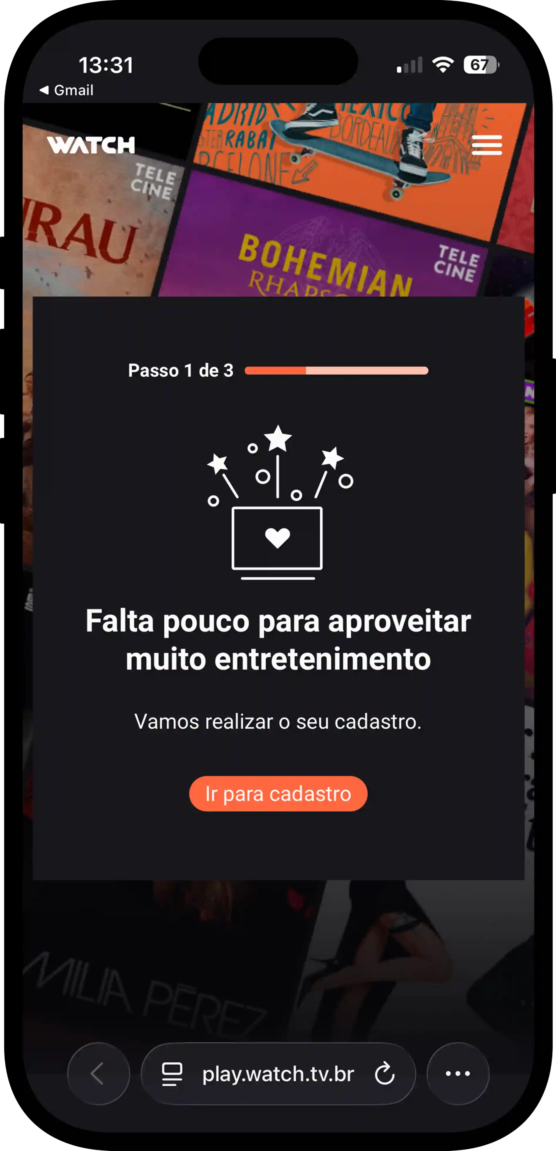 Tela do passo 2 da ativação do HBO Max