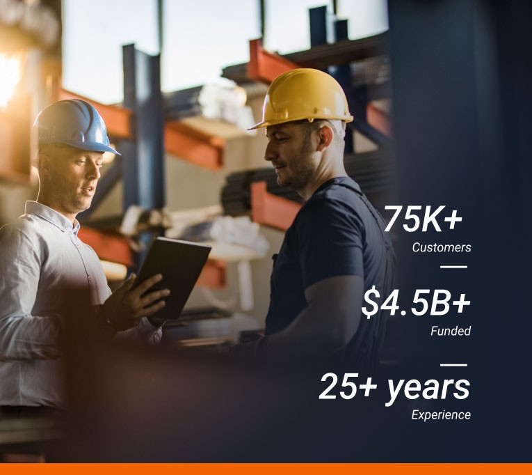 A construction scene with data on the image talking about value of services