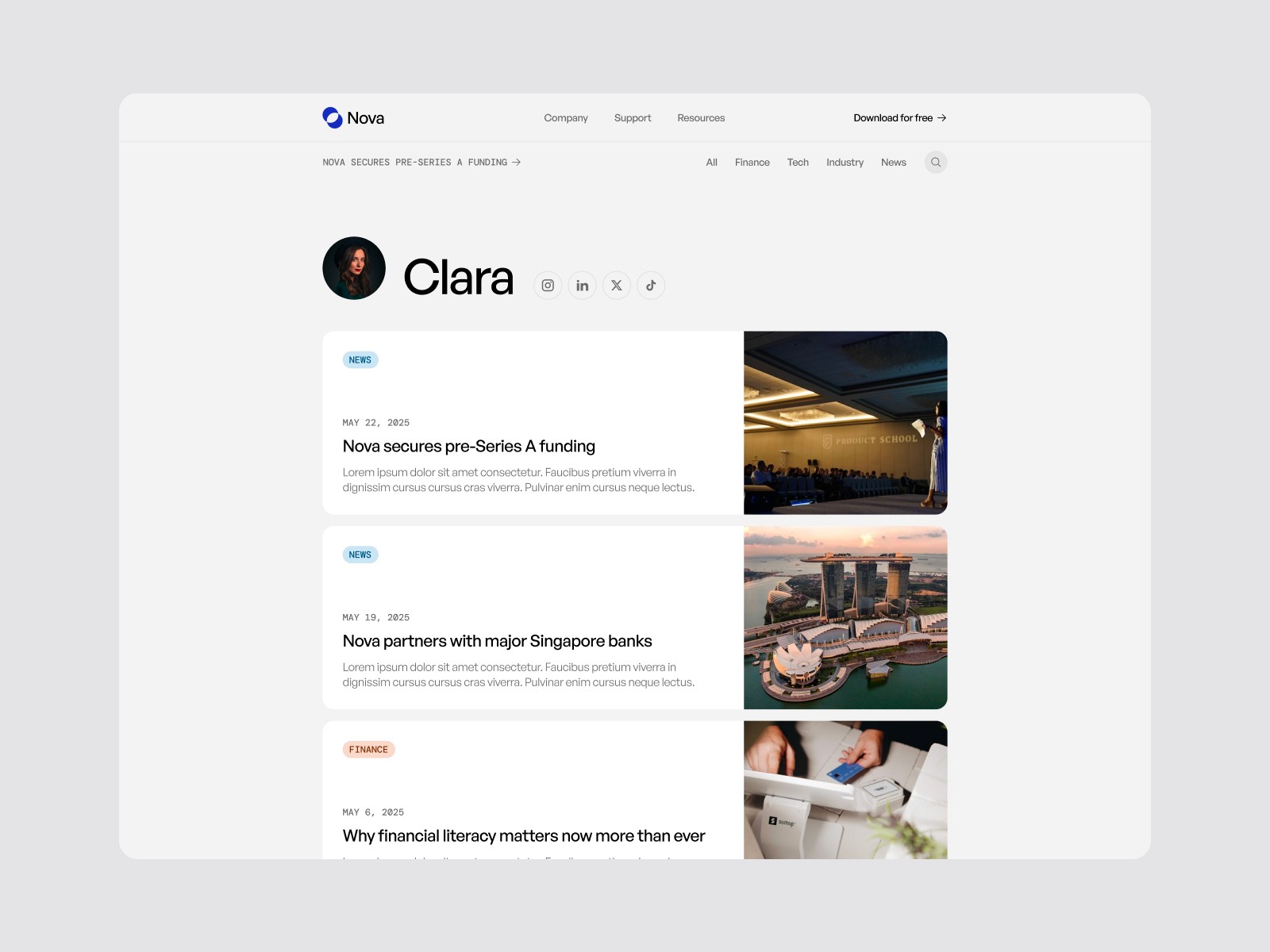 Nova App — 极简现代金融科技网站设计灵感