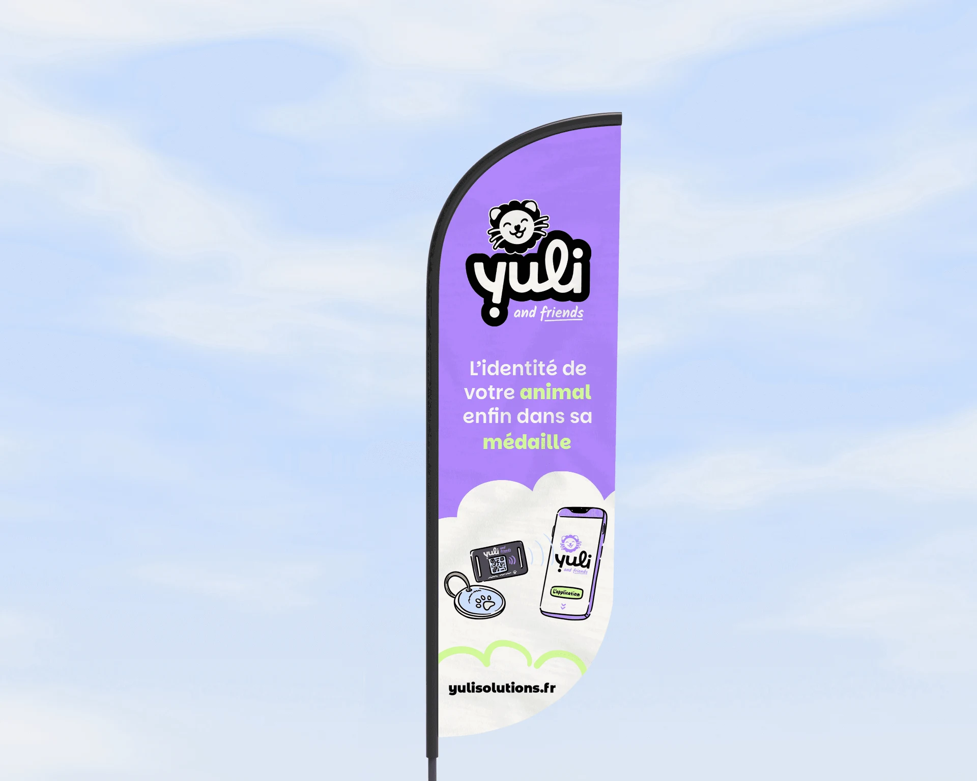 Oriflamme Yuli créé par Coralie De Almeida, directrice artistique secteur animalier