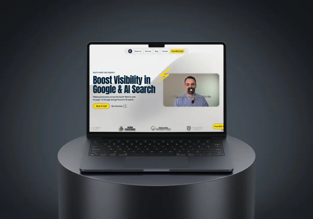 Laptop showing webpage of a South West SEO agency