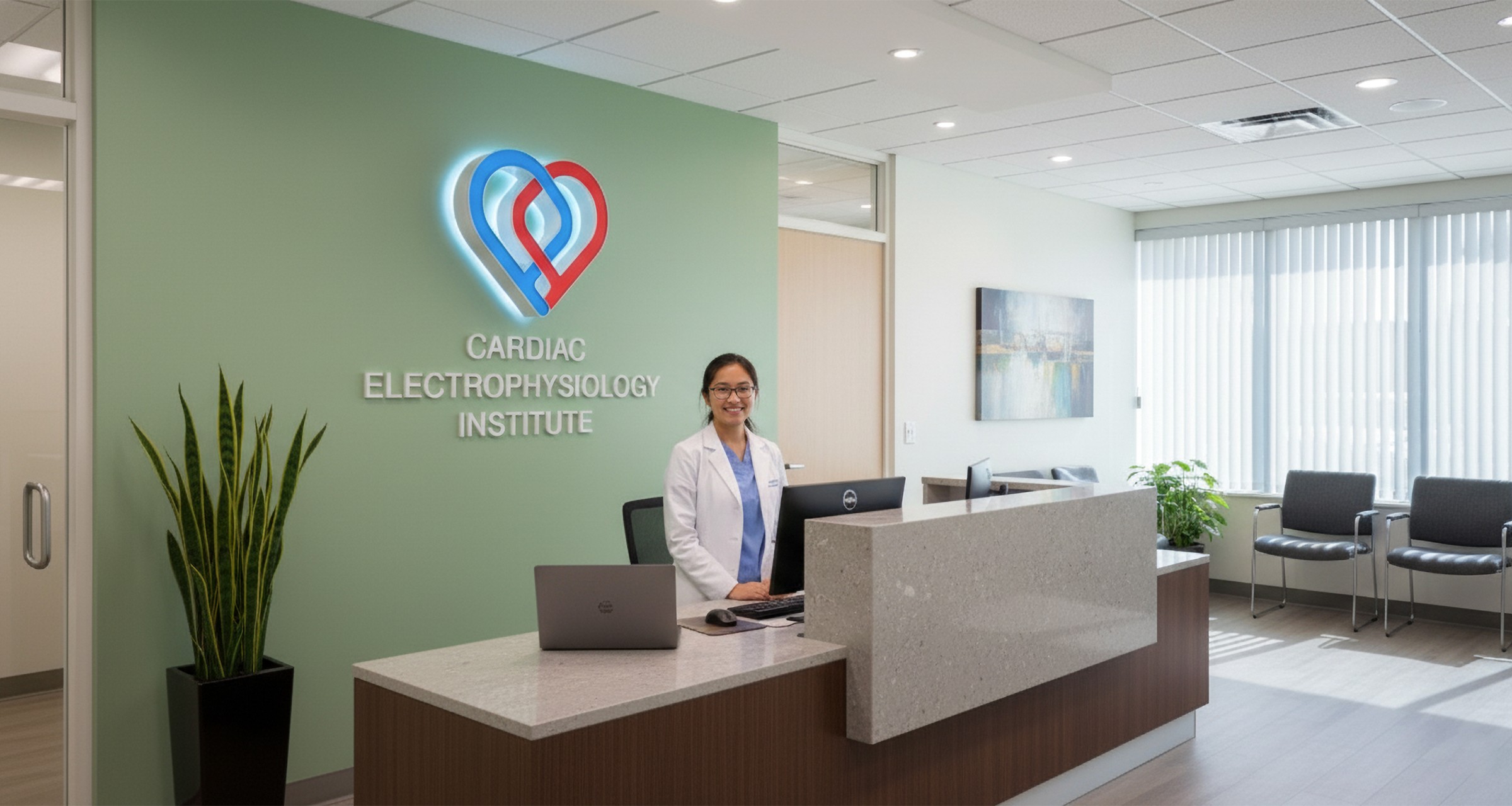 Custom office signage design for Cardiac Electrophysiology Institute by Studio Odyssey Los Angeles