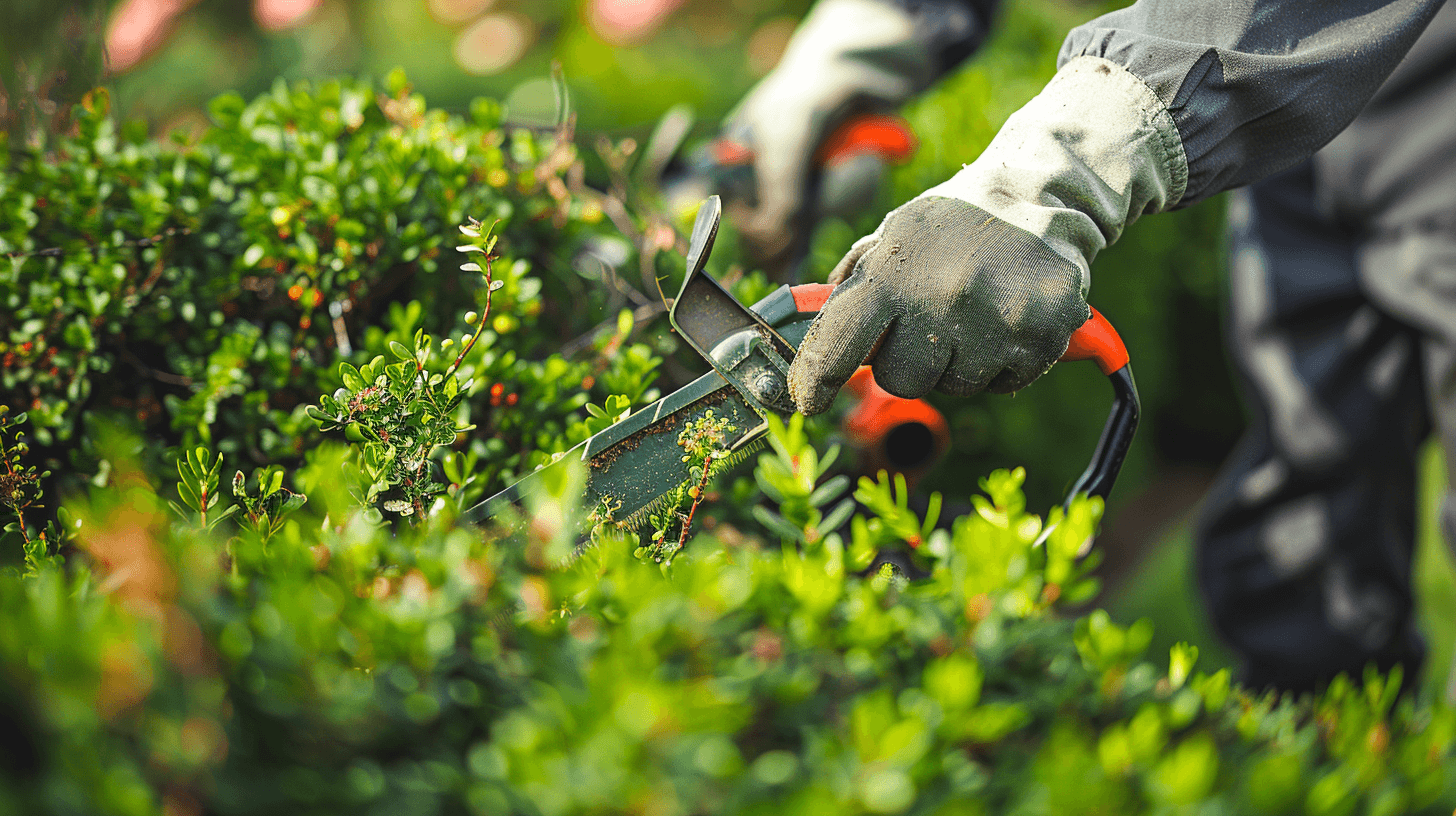 Large shrub trimming on Utah commercial lot