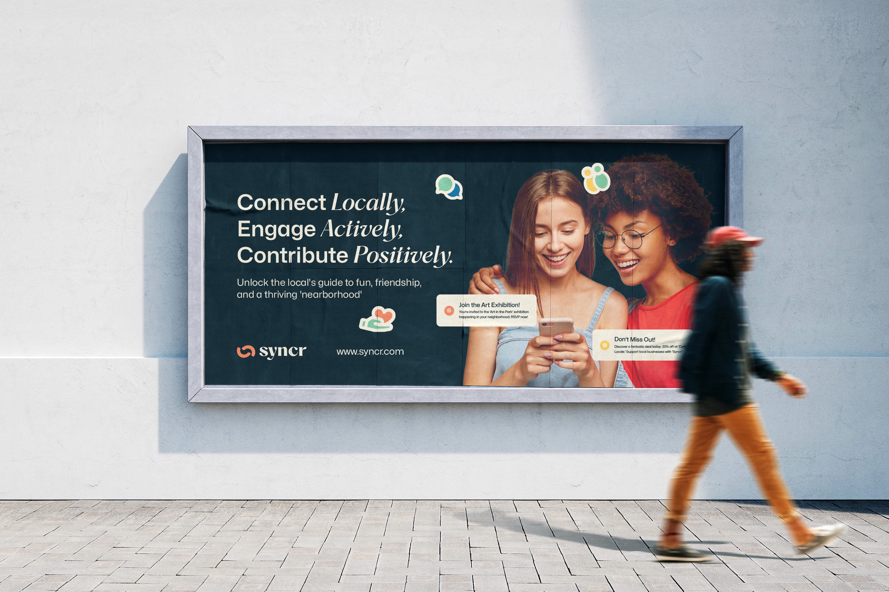 A side-by-side view of a smartphone home screen with app icons and a person wearing a smartwatch displaying a health graph