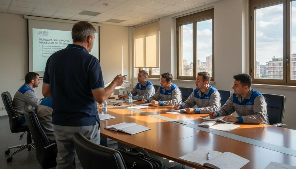Incontro di formazione HSE organizzato nella sala riunioni dell’azienda