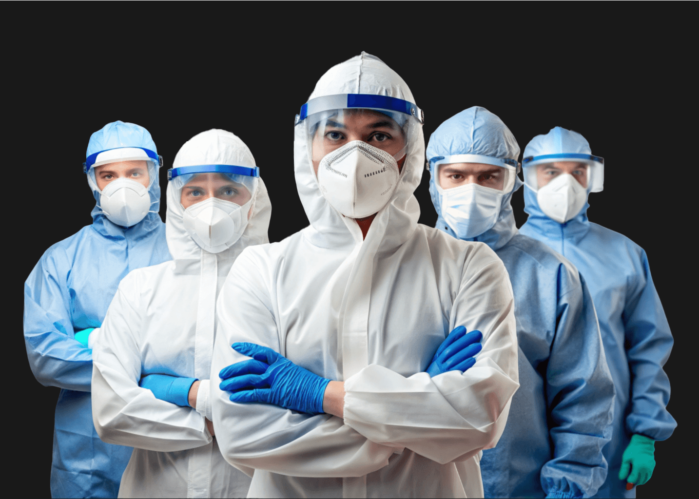 A team of biohazard cleanup specialists