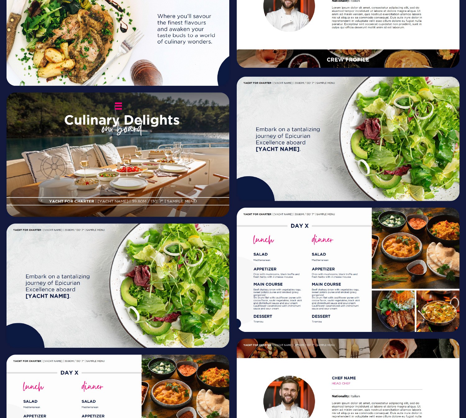 Sample Menu TJB Superyachts