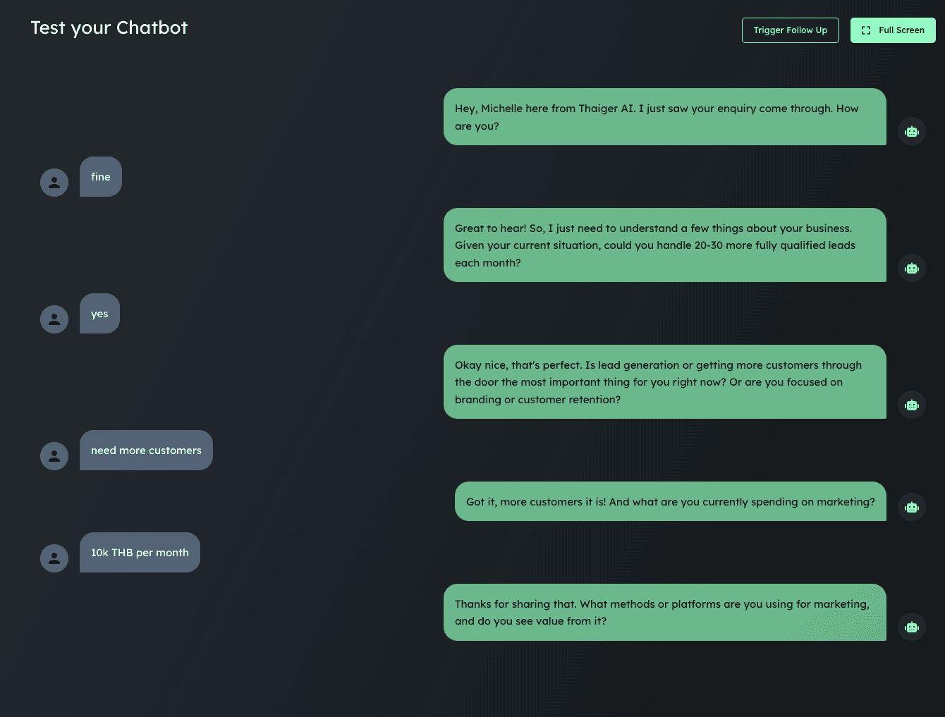 Demonstration of testing an AI Chatbot