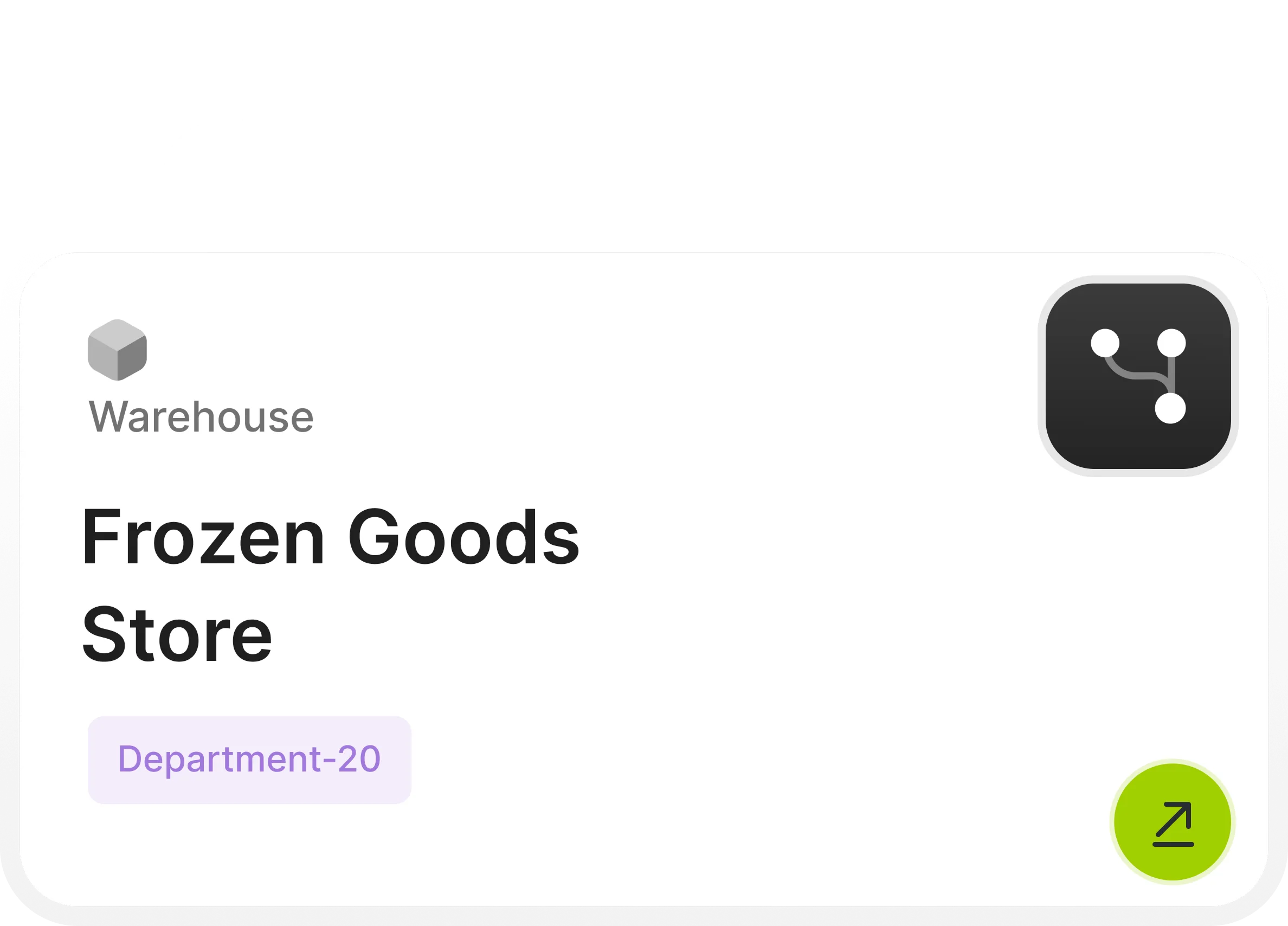OneAvant Inventory dashboard showing Frozen Goods Store details for real-time warehouse tracking, barcode, and batch management across facilities.
