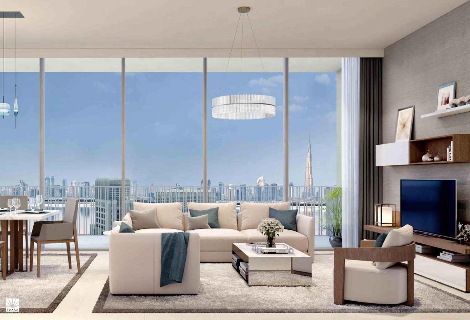 Emaar Harbour Gate Towers Living Room Interior