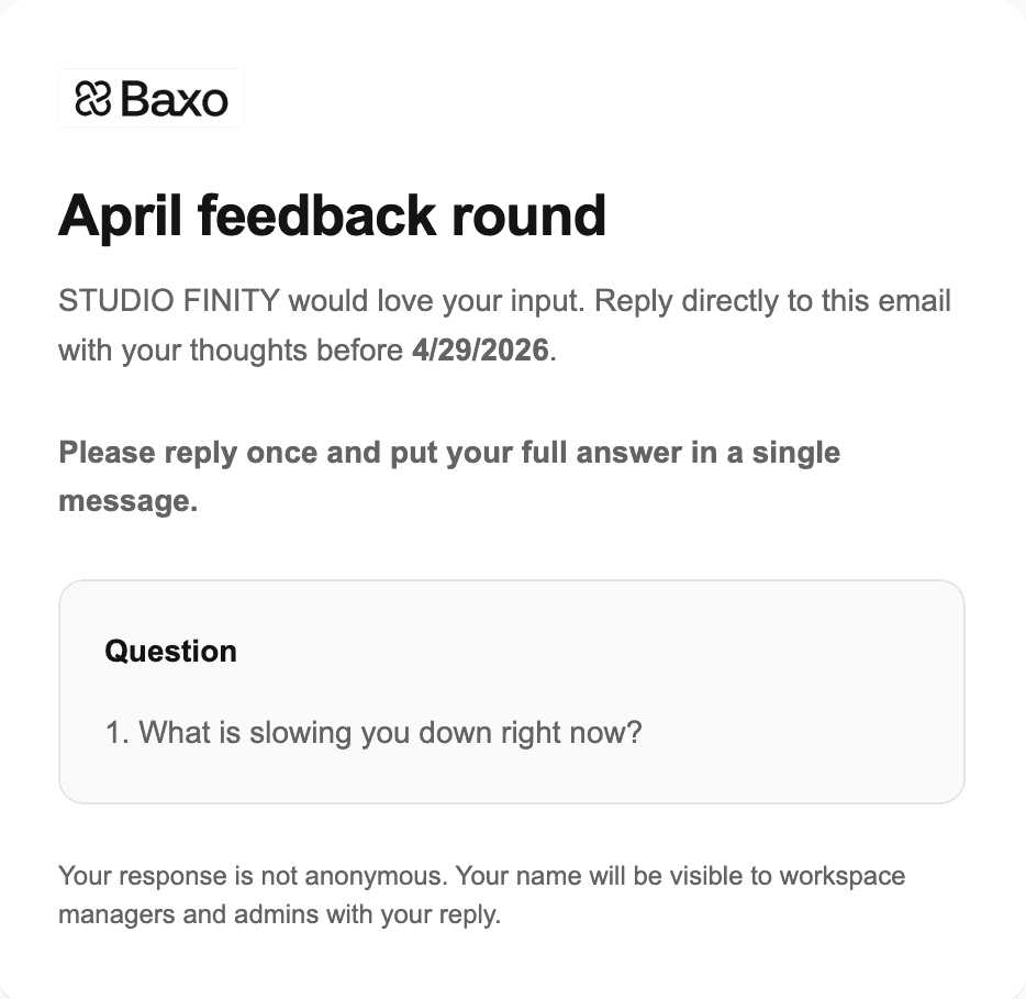 AI pulse survey email example