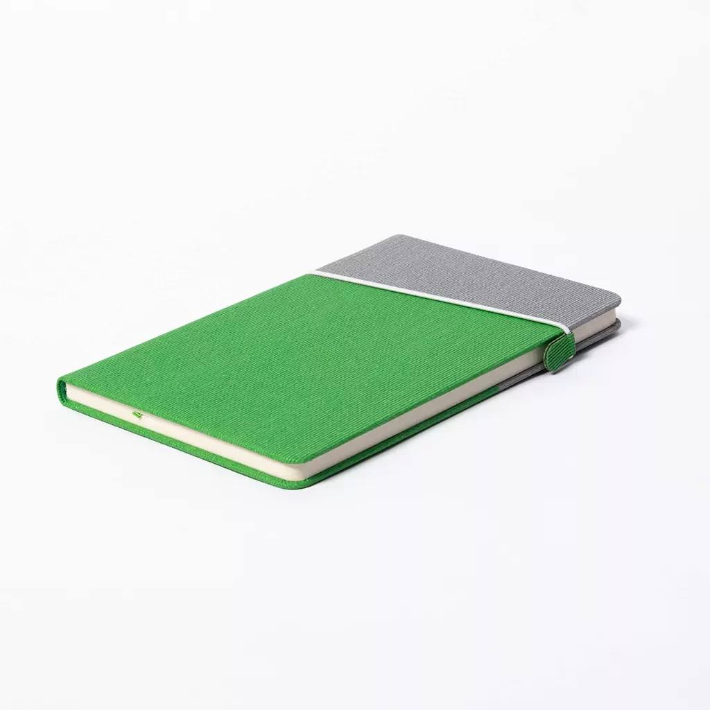 Branded A5 journal with elastic band closure