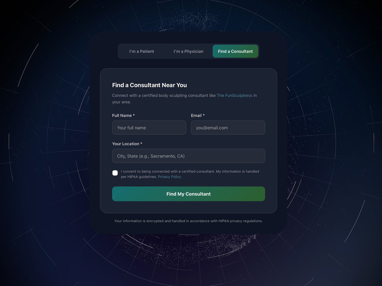 StemSculpting.com Patient-Facing Channel tabbed CTA 2