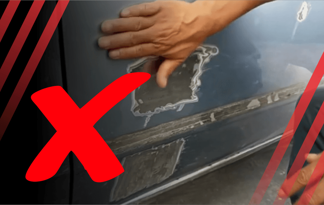 erros na aplicação da massa poliéster