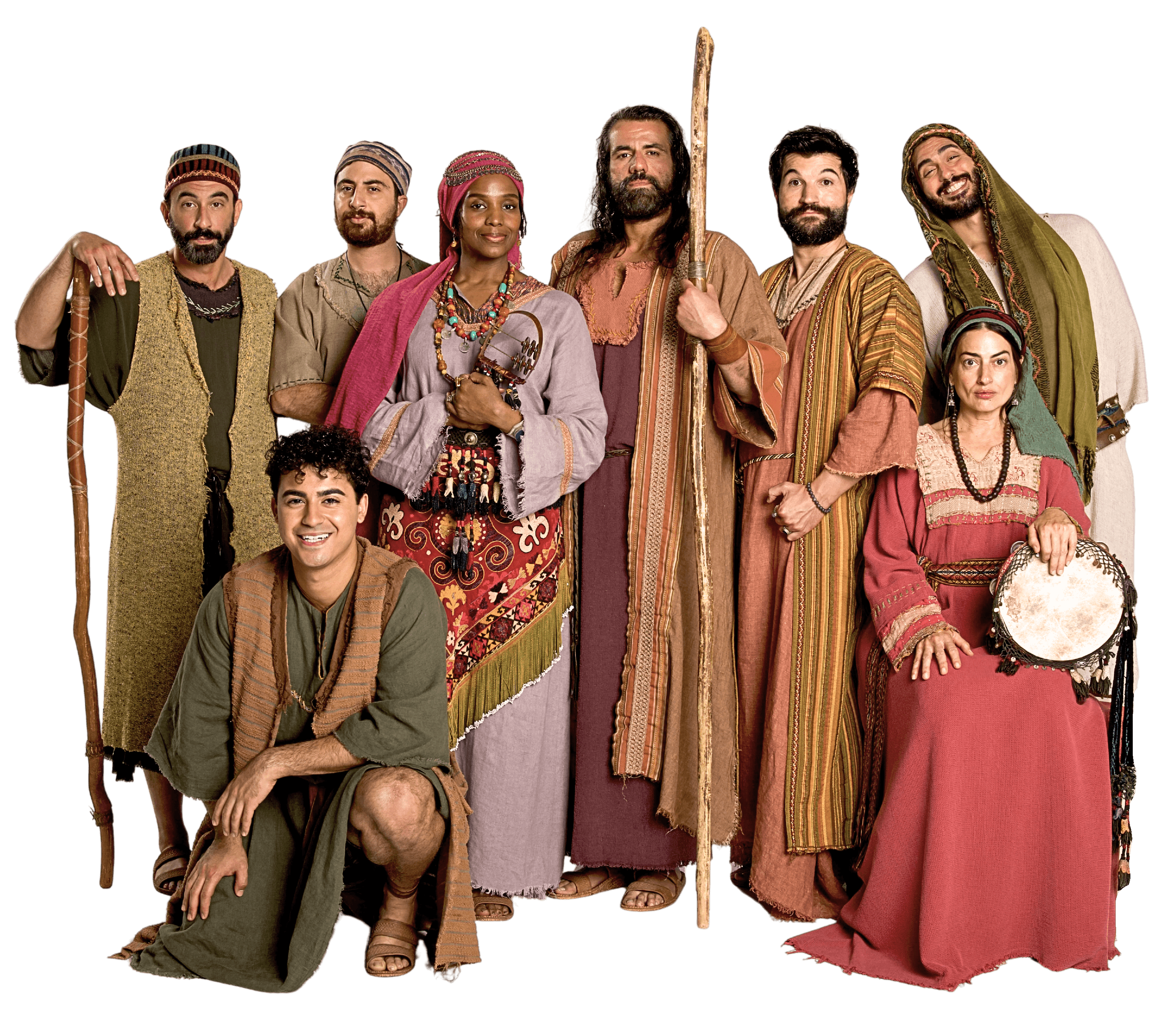 The Promised Land Series Cast Cutout, Chisisi, Joshua, Zipporah, Moses, Aaron, Miriam, Korah