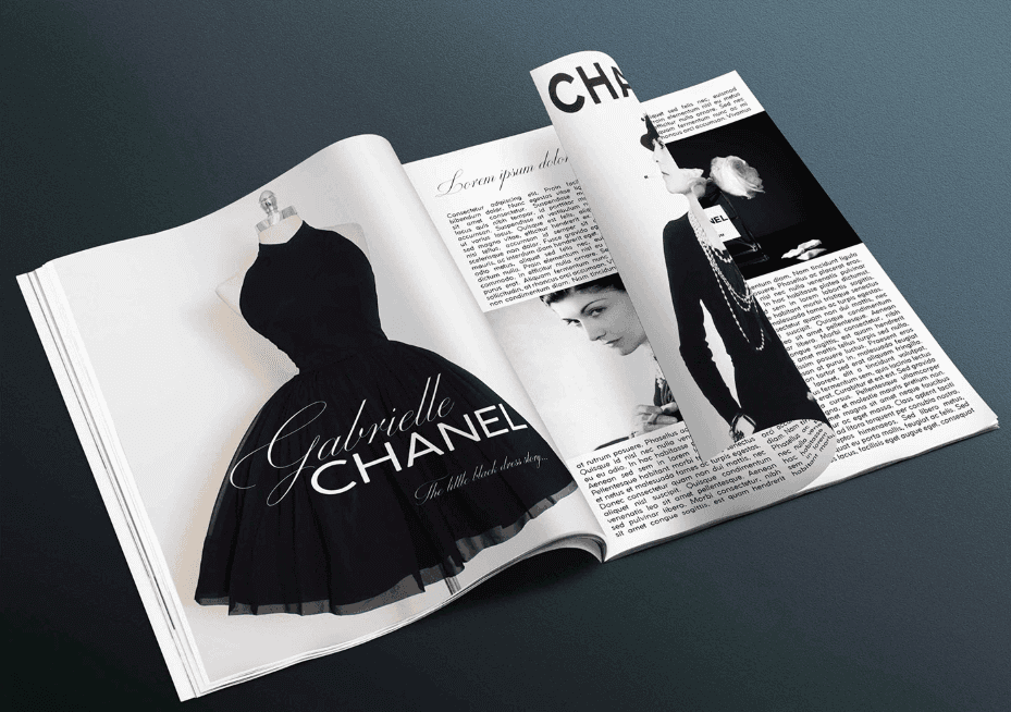 Dropsite márkaépítő design projekt - Chanel magazin kreatív grafikai terv egyedi weboldal és arculattervezéshez Magyarországon