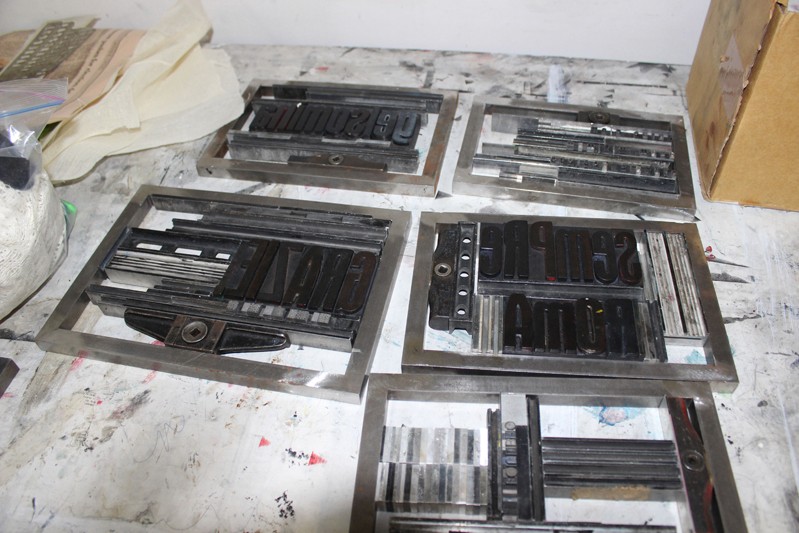 metal letterpress tools