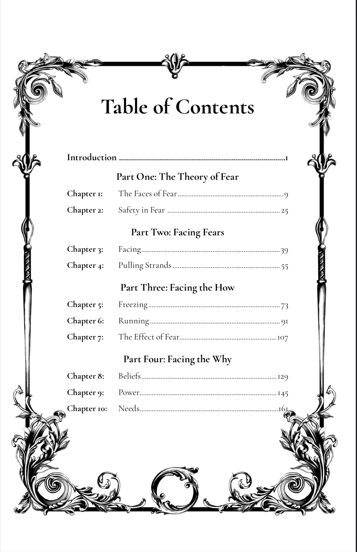 Facing Fear, Finding You Table of Contents