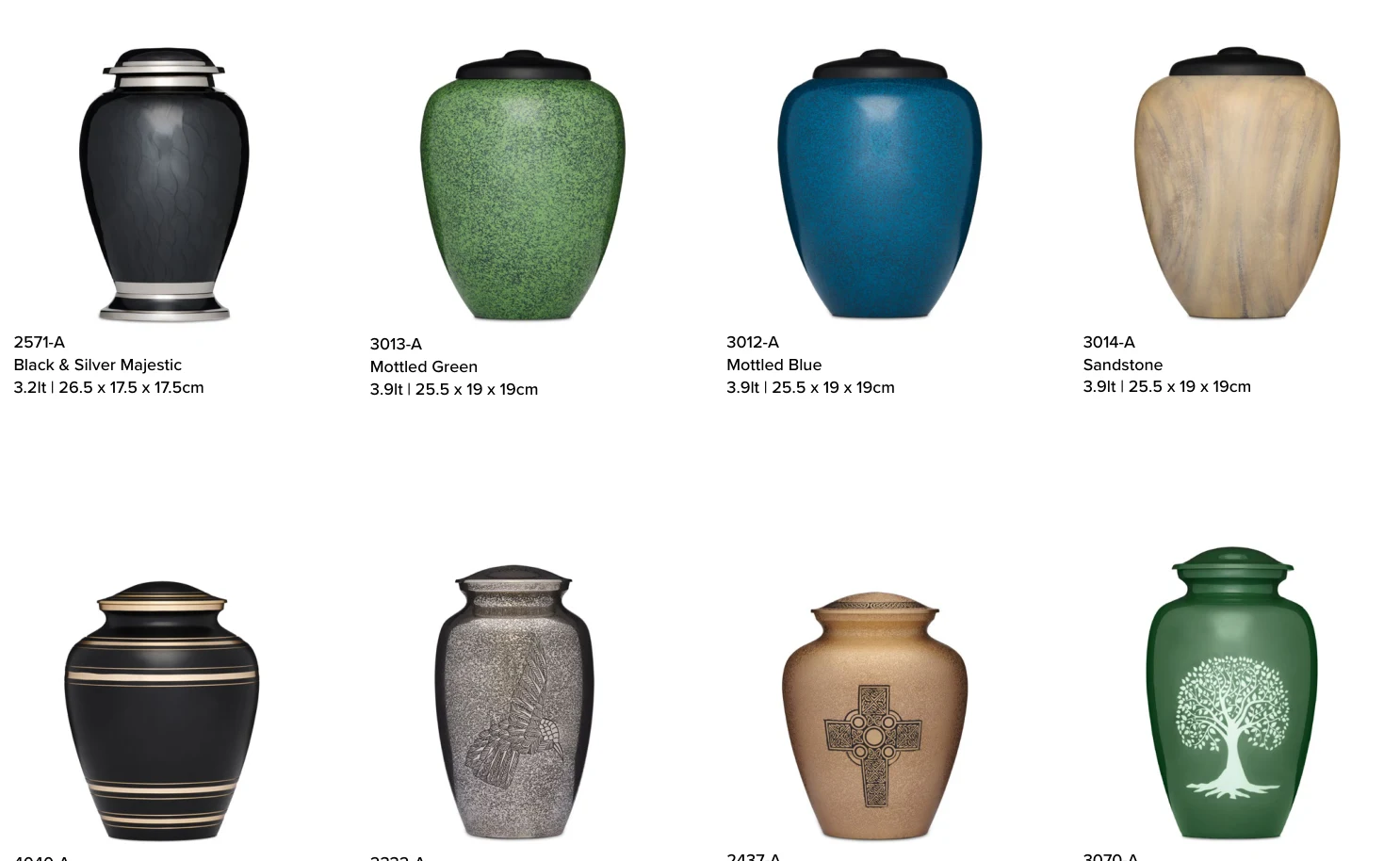Majestic & Gold Band Urns – original supplier products