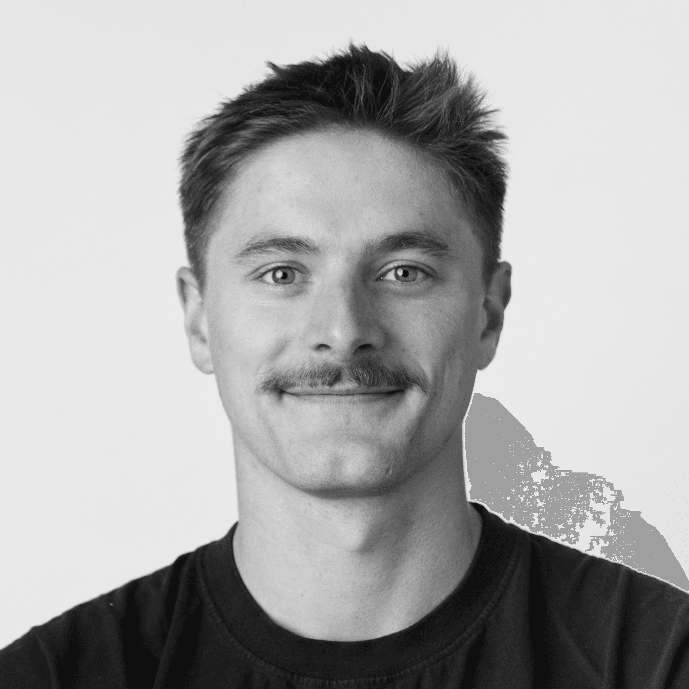 a person smiling with his lips