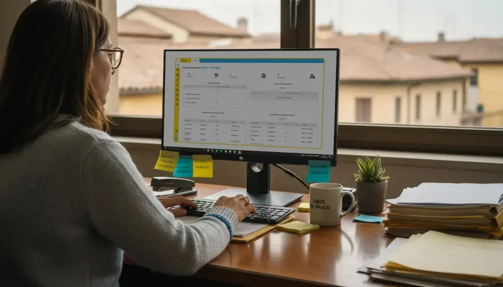 Il responsabile d’ufficio controlla i documenti digitali tramite il software sicurezza sul lavoro