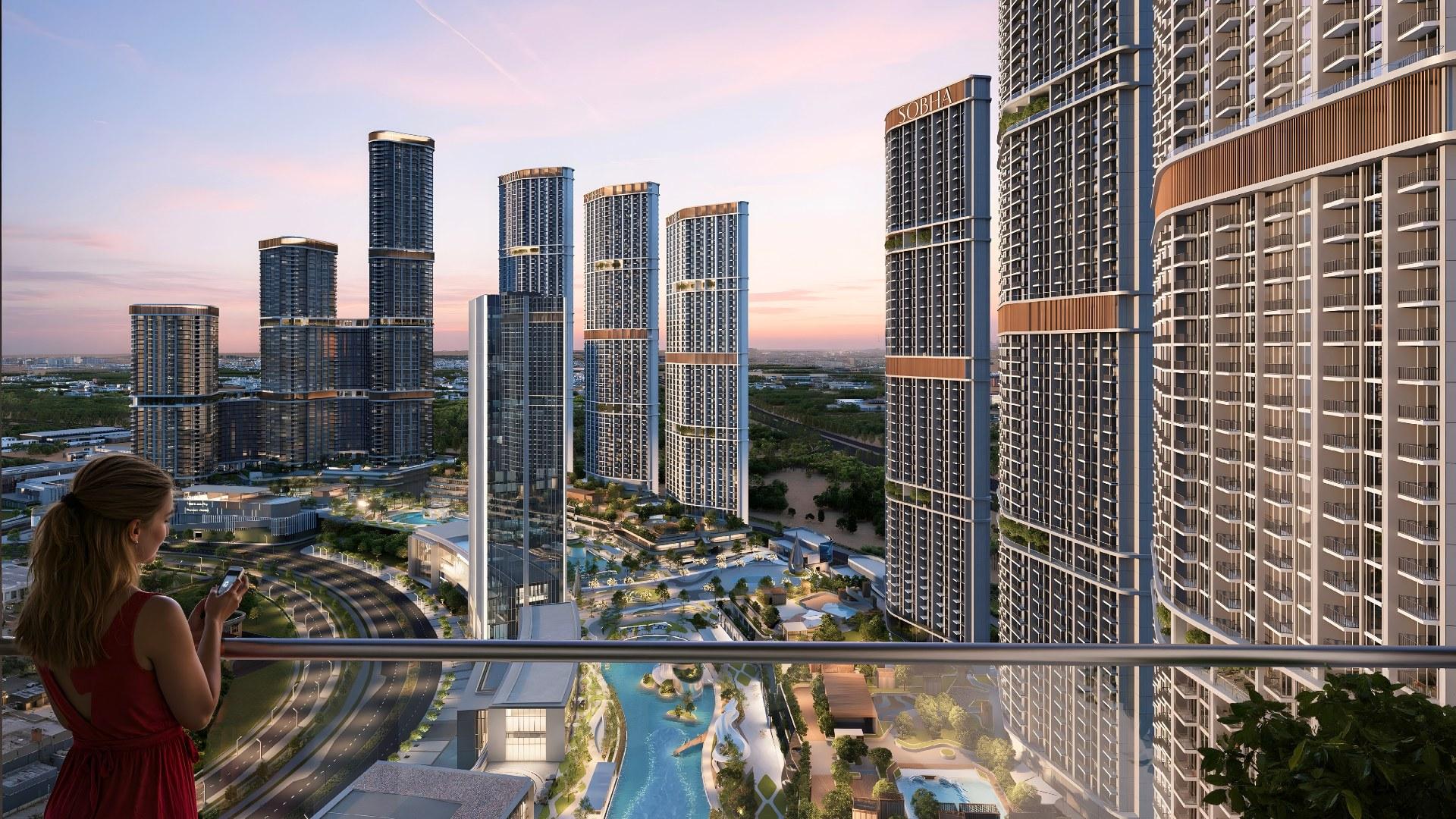 Construction of the Skyvue Altier in Dubai, representing the city's vision for a futuristic urban environment.
