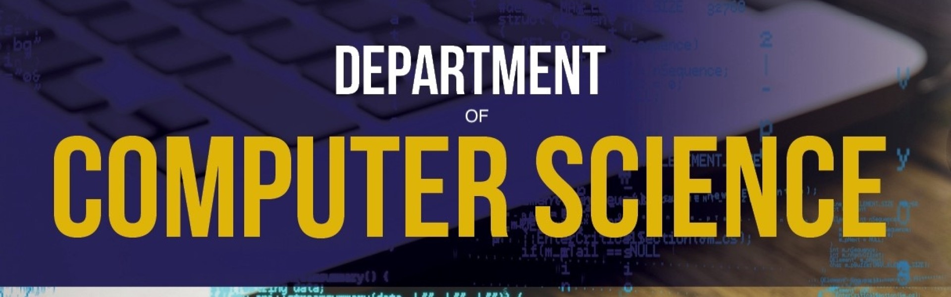 A screenshot of the landing splash image, that says department of computer science. 