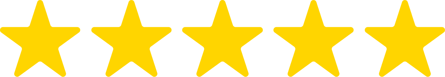 5 yellow stars