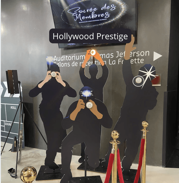 Décor animation et scénographie immersive thème Cinéma pour soirée d’entreprise à Bordeaux