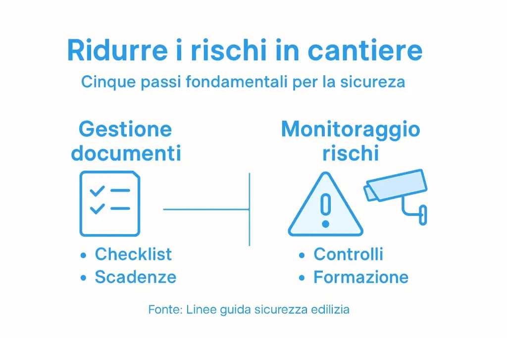 Infografica su come migliorare la sicurezza e garantire la conformità nei cantieri