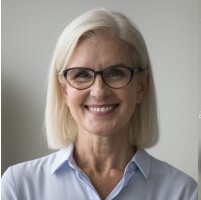 smiling older woman in business attire