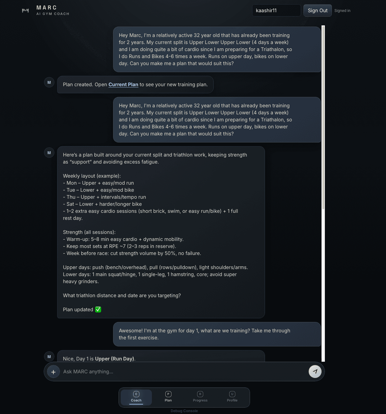 Coach chat