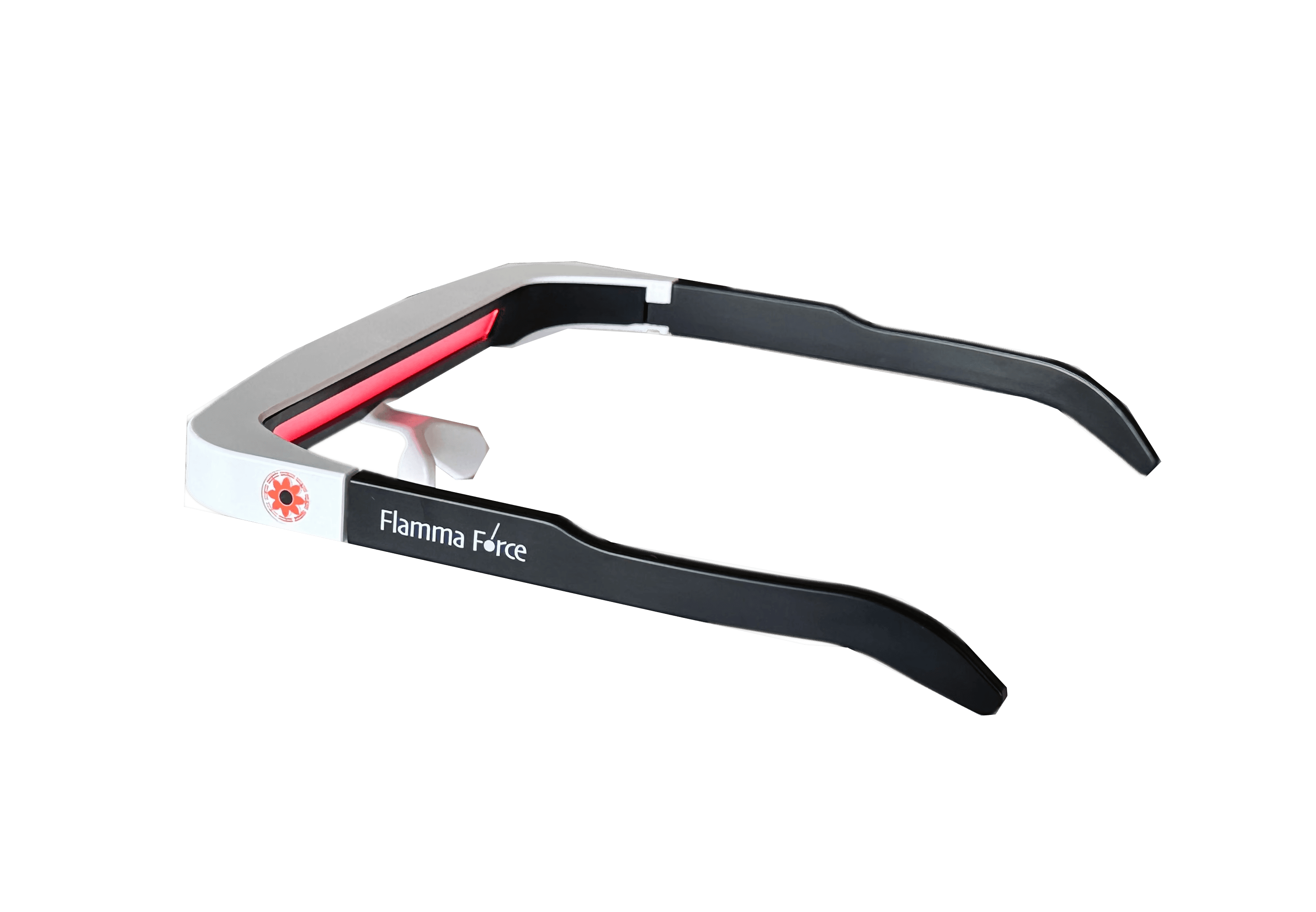 A clean shot of Lumofield Glasses showcasing it's red light function