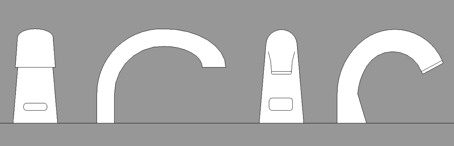 Elevation view showing Rubbermaid dispensers.